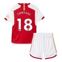 Arsenal Takehiro Tomiyasu #18 Hjemme Trøje Børn 2023-24 Kortærmet (+ Korte bukser)